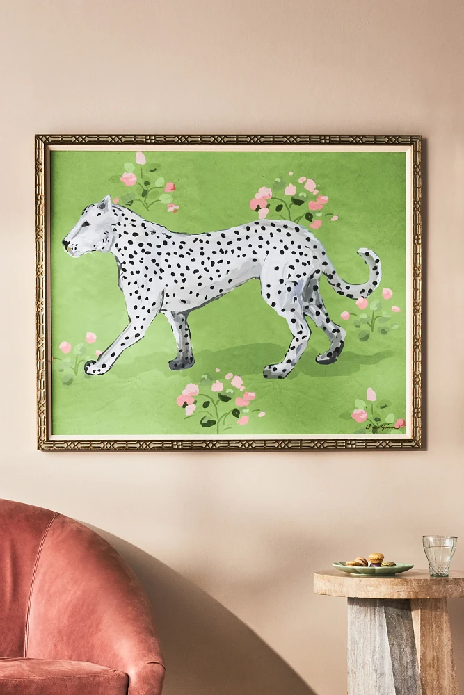 Leopard Cat Floral Wall Art