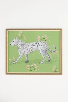 Leopard Cat Floral Wall Art