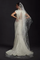 Long Floral Veil