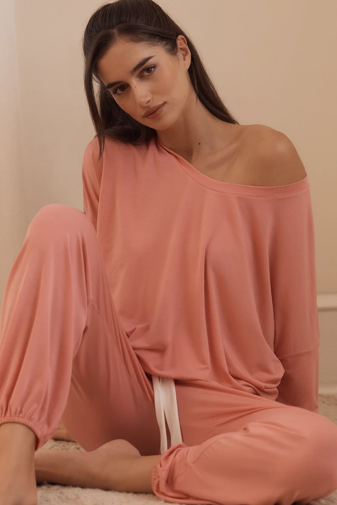 Eberjey Long-Sleeve Slouchy PJ Set