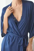 Eberjey Lace-Trim Robe