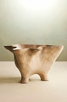 Fluted Mouth Footed Teak Bowl