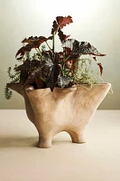 Fluted Mouth Footed Teak Bowl