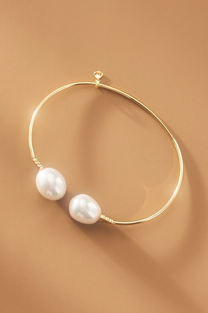 Double-Pearl Cuff Bracelet