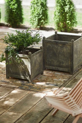 Square Galvanized Planter, 22"