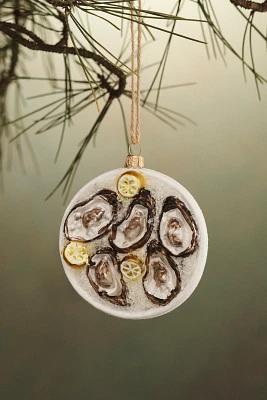 Oyster Platter Glass Ornament