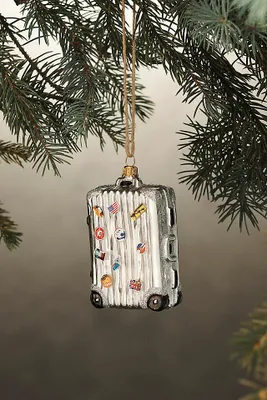 Jetsetter Suitcase Glass Ornament