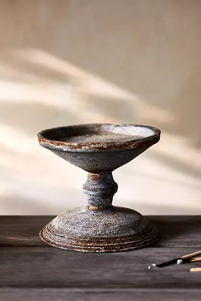 Terrain Aged Iron Pillar Candle Holder