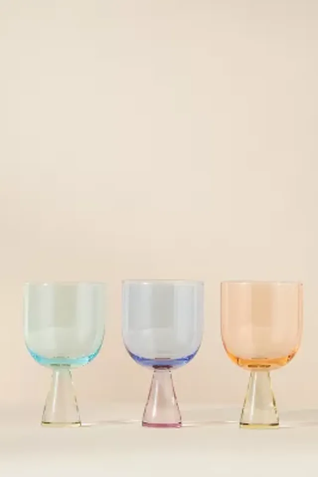 Lydia Wine Glasses, Mixed Set of 4