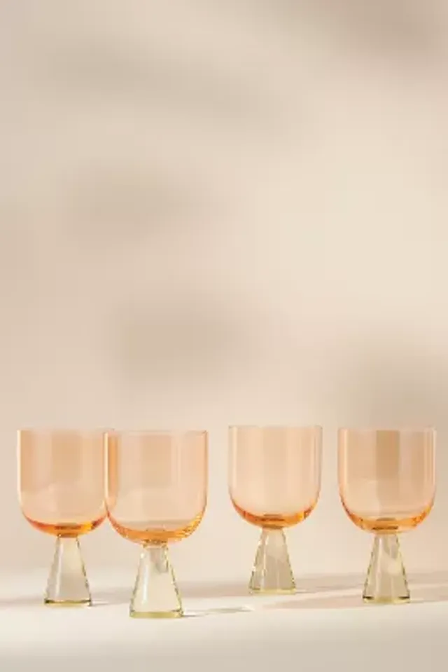 Lydia Wine Glasses, Mixed Set of 4