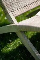 Folding Teak + Wicker Armless Chair