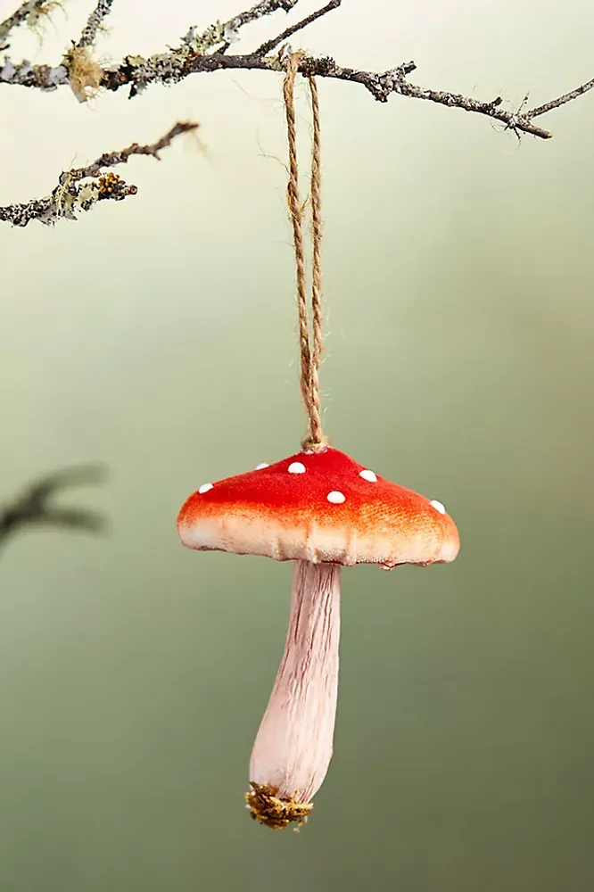 Forest Mushroom Velvet Ornament
