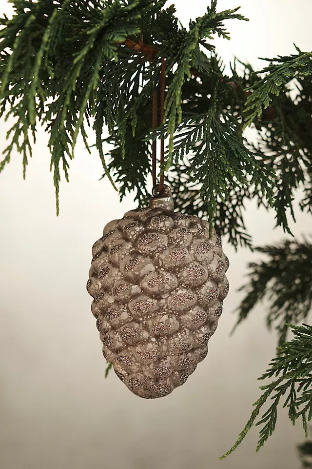 Frosted Pine Cone Ornaments, Set of 12