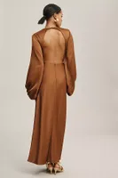 Significant Other Demi Backless Long-Sleeve Column Gown