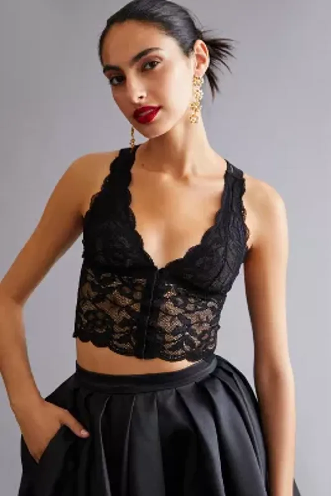 By Anthropologie Satin Lace Triangle Bra