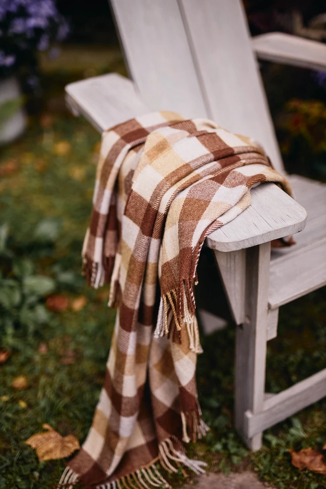 Carmello Plaid Merino Wool Throw