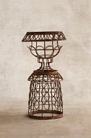 Aged Iron Wire Collared Plant Stand