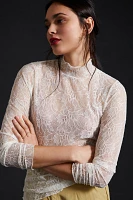 By Anthropologie Lace Layering Turtleneck