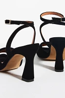 Maeve Puffy Square-Toe Ankle-Strap Heels