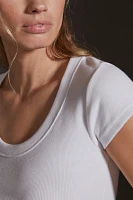Pilcro Slim Scoop-Neck Tee