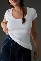 Pilcro Slim Scoop-Neck Tee