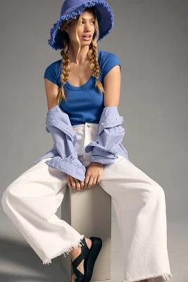 Pilcro Slim Scoop-Neck Tee