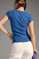 Pilcro Slim Scoop-Neck Tee