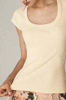 Pilcro Slim Scoop-Neck Tee