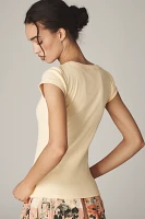 Pilcro Slim Scoop-Neck Tee