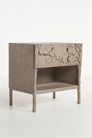 Handcarved Ornithology Nightstand