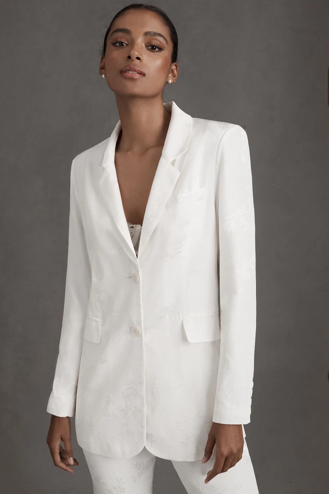 Daughters of Simone Margaux Satin Jacquard Bridal Jacket