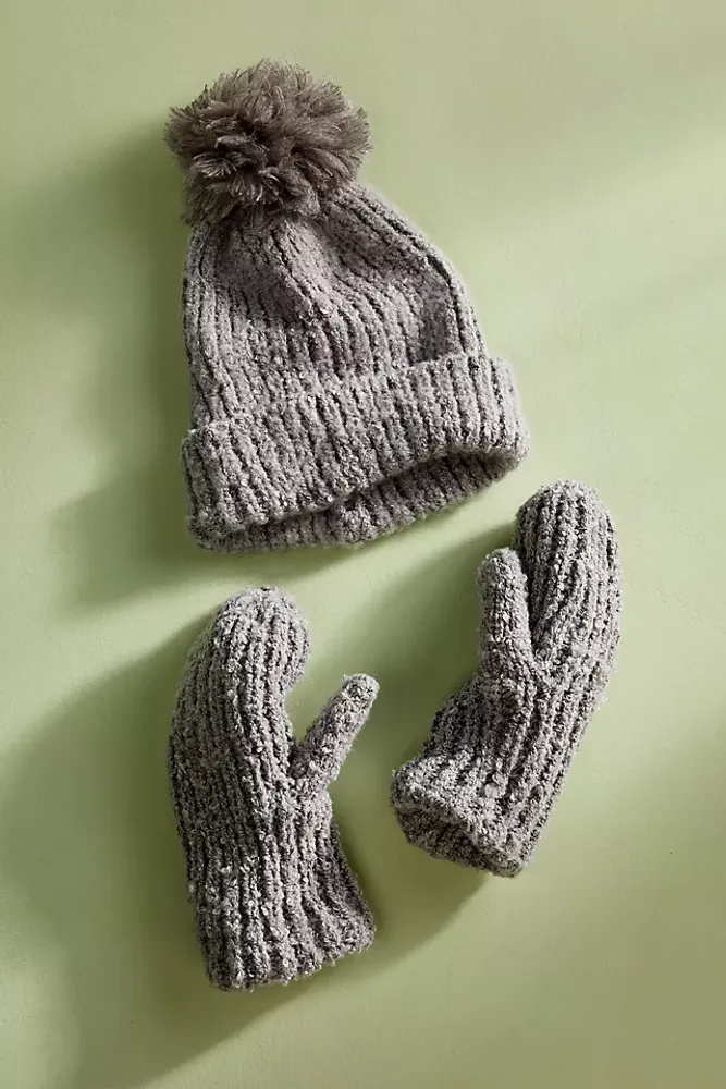 Knit Hat + Mittens Gift Set