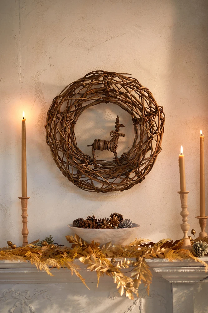 Woven Vine Reindeer Wreath Base