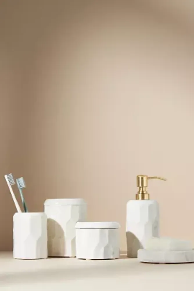 Faceted Marble Canister