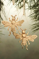 Gilded Bee Ornaments, Set of 2