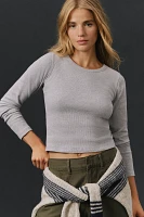 The Blair Stretch Cotton Crew-Neck Long-Sleeve Baby Tee by Maeve