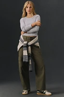 The Blair Stretch Cotton Crew-Neck Long-Sleeve Baby Tee by Maeve