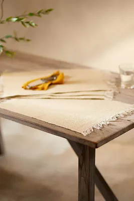 Fringed Cotton Placemats, Set of 4