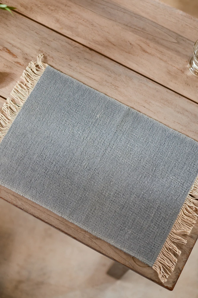 Fringed Cotton Placemats, Set of 4