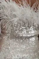 Audrey Adele Adelaide Feather & Sequin Mini Dress