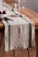 Lithuanian Linen Runner, Green Stripe