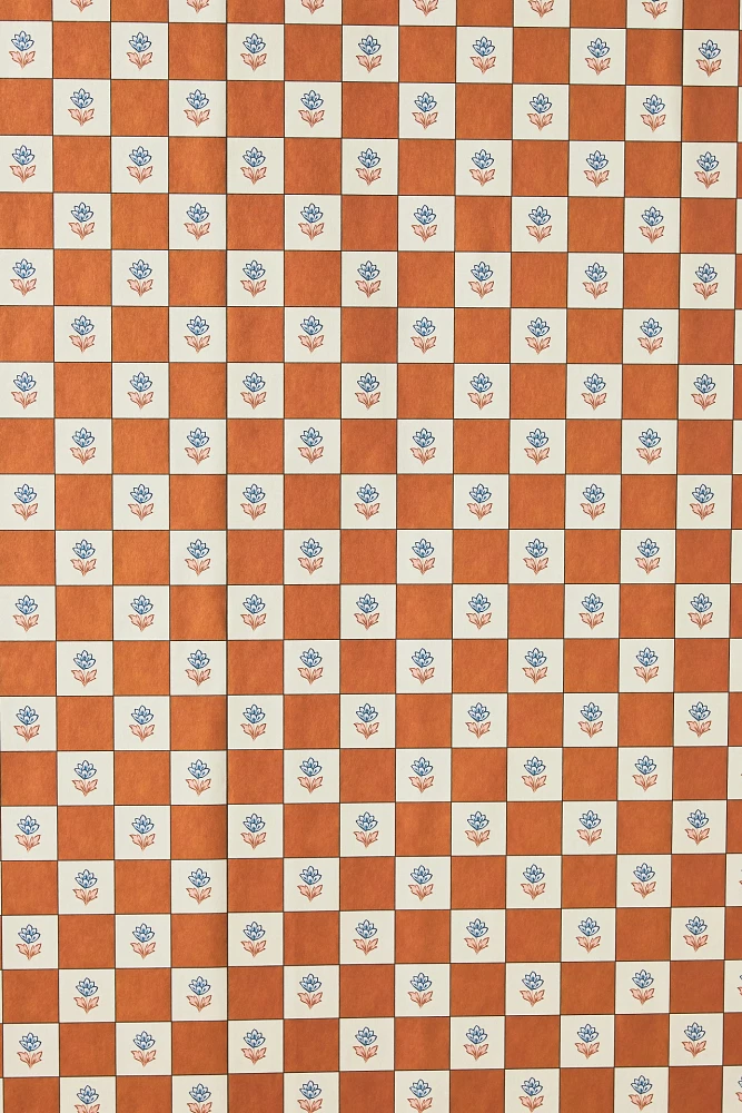 Ottoline Tulip Checks Wallpaper
