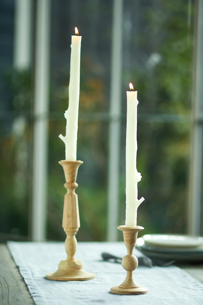 Cedar Stick Candles Set of 2, 12"