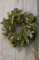 Fresh Noble Fir, Eucalyptus + Pearly Everlasting Wreath