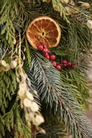 Fresh Noble Fir, Cedar + Orange Wreath