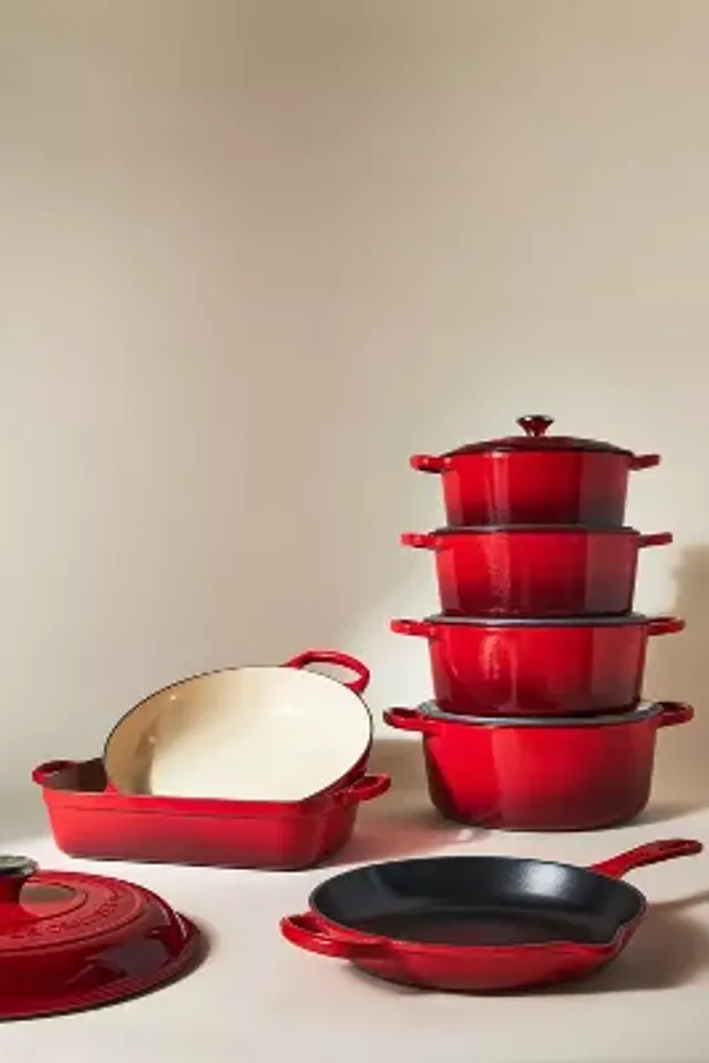 Get 3 Pc Enameled Cast Iron Skillet Set - Red Gracious Home Latest Fashion  with Stylish Designs and Top-Notch Quality