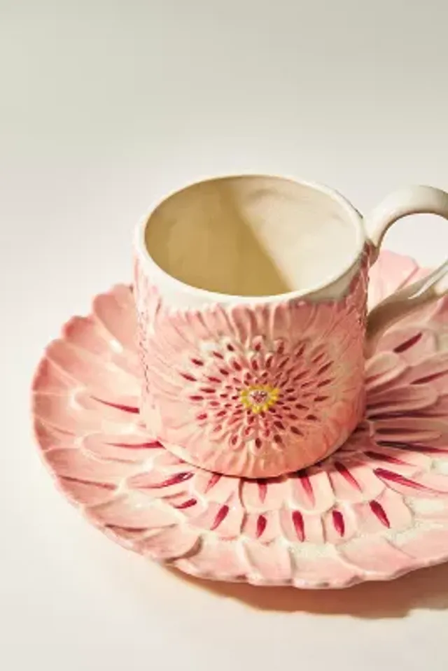 Anthropologie Lilypad Teacup and Saucer Set