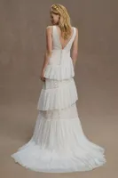 BHLDN Otto V-Neck Tiered Tulle Wedding Gown