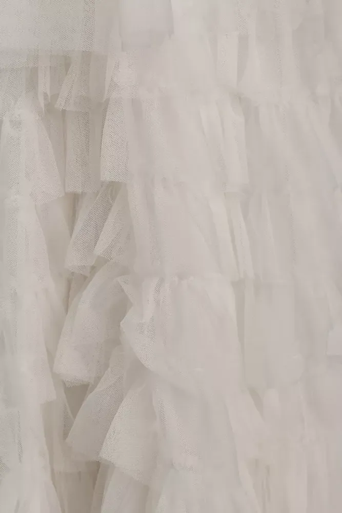 BHLDN Tinka Tiered V-Neck Tulle Wedding Gown