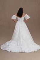 Jenny by Yoo Holden Off-The-Shoulder Floral Lace Ball-Skirt Wedding Gown